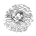 person diving off cliff into water tattoo design idea