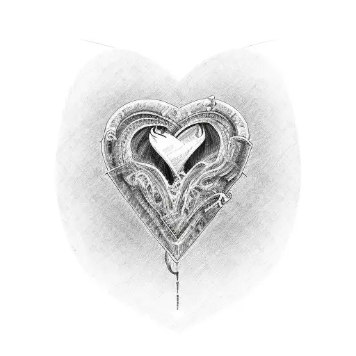 ekg with heart tattoo design idea