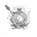 potion with mushroom tattoo design idea