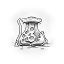 potion with mushroom tattoo design idea