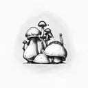 potion with mushroom tattoo design idea