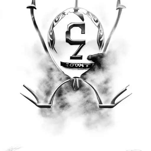 A bold black-grey tattoo featuring a powerful collision between a New Orleans Saints football player and a vintage car tattoo design idea