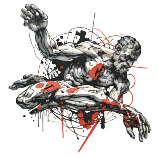 creation of adam by michelangelo tattoo design idea
