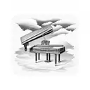 Combine a piano keyboard with a scenic landscape to represent life and memories tattoo design idea