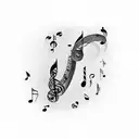 Incorporate musical notes and piano keys into a unique abstract design tattoo design idea