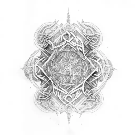Spinal column with celtic patterns tattoo design idea