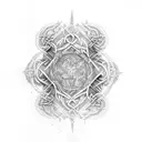 Spinal column with celtic patterns tattoo design idea
