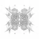 Spinal column with celtic patterns tattoo design idea