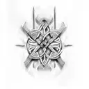 Spinal column with celtic patterns tattoo design idea