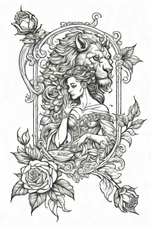 Beauty and the Beast tattoo design idea