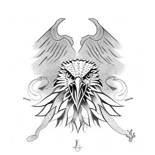 eagle fighting a snake tattoo design idea