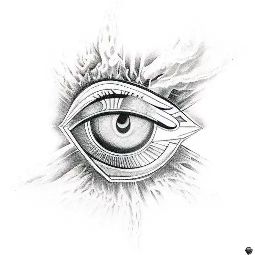 eye of horus, ankh, and eye of ra hieroglyph tattoo design idea