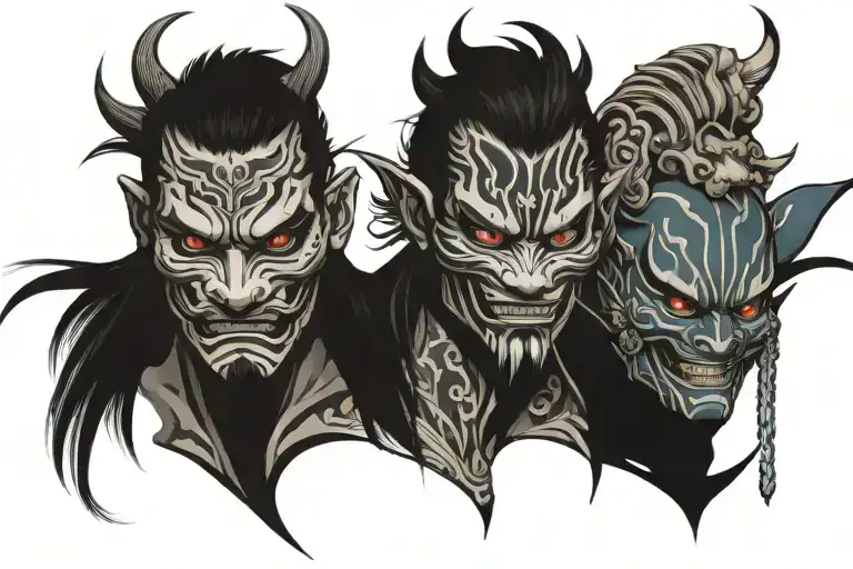 masks tattoo design idea