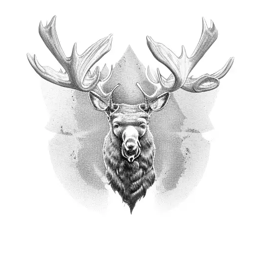 Moosehead, half dead half alive tattoo design idea