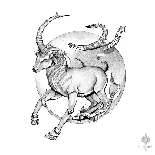 capricorn and sagittarius combined tattoo design idea