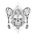 Tennis racket tattoo design idea