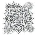 shree yantra mandala lotus tattoo design idea