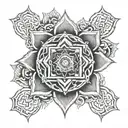 shree yantra mandala lotus tattoo design idea
