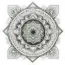shree yantra mandala lotus tattoo design idea