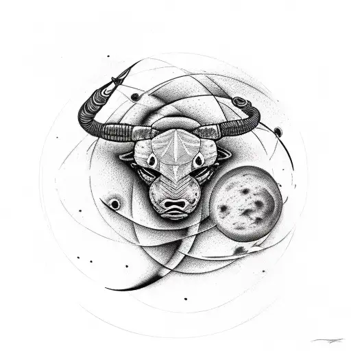 astronomy with cancer, scorpio and bull sign tattoo design idea