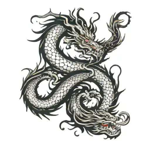 yin yang dragon tattoo design idea