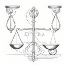 Libra sign with a brain in one side and money in the other side made by binary code 1's and 0's. tattoo design idea