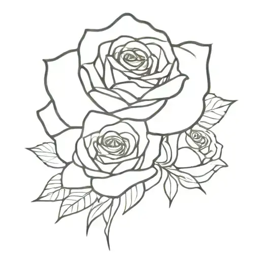 rose and leo tattoo design idea