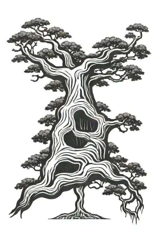 tree with hangman tattoo design idea