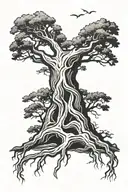 tree with hangman tattoo design idea