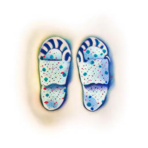 baby footprints with daisies  tattoo design idea