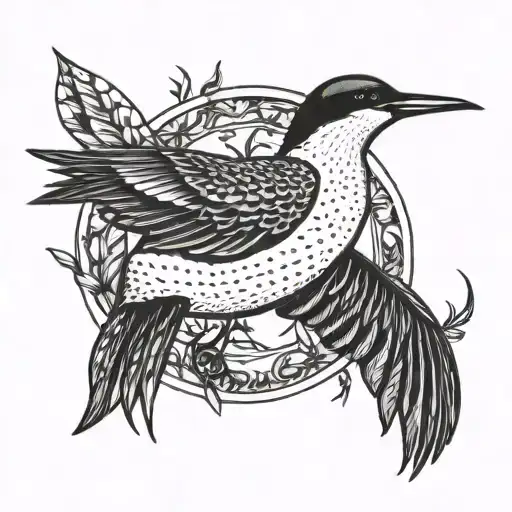 loon crane meadowlark swift tattoo design idea