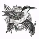 loon crane meadowlark swift tattoo design idea