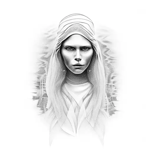 Rebekah Teasdale's portrait with sound waves tattoo design idea