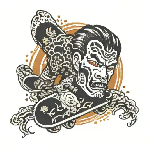 skate king tattoo design idea