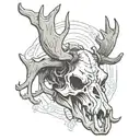 Evil Moose Skull Mysterious tattoo design idea