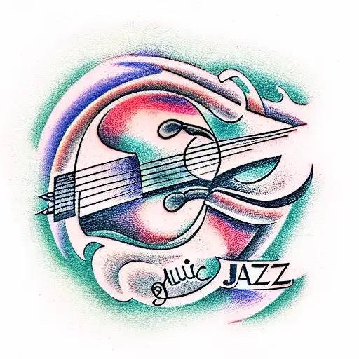 Music jazz  tattoo design idea
