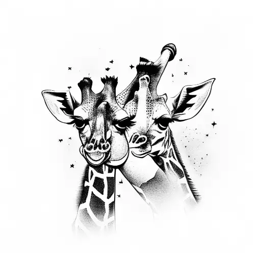 giraffe with an electric guitar  tattoo design idea