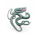 serpent with apple in tree tattoo design idea