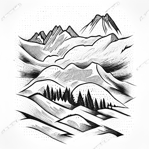 Mountain Scene tattoo design idea