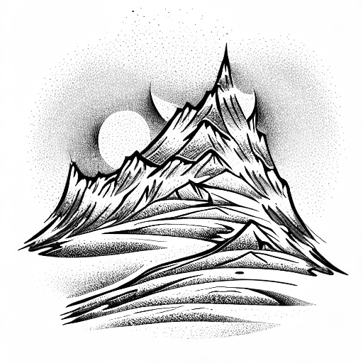 ski mountain tattoo design idea