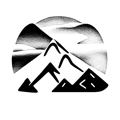 ski mountain tattoo design idea