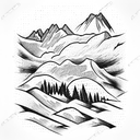 Mountain Scene tattoo design idea