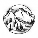 Mountain Scene tattoo design idea