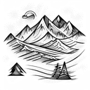 Mountain Scene tattoo design idea