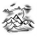 ski mountain tattoo design idea