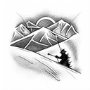 ski mountain tattoo design idea