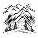 ski mountain tattoo design idea