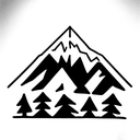 ski mountain tattoo design idea