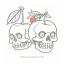 cherry skulls tattoo design idea