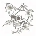 cherry skulls tattoo design idea